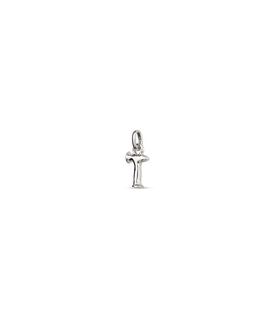 Small T initial charm, Silver, large